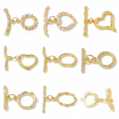 18K Gold Plated Brass With Zircon Ball Connector Clasps Strong Magnetic Clasps For DIY Bracelet Necklace Making Accessories