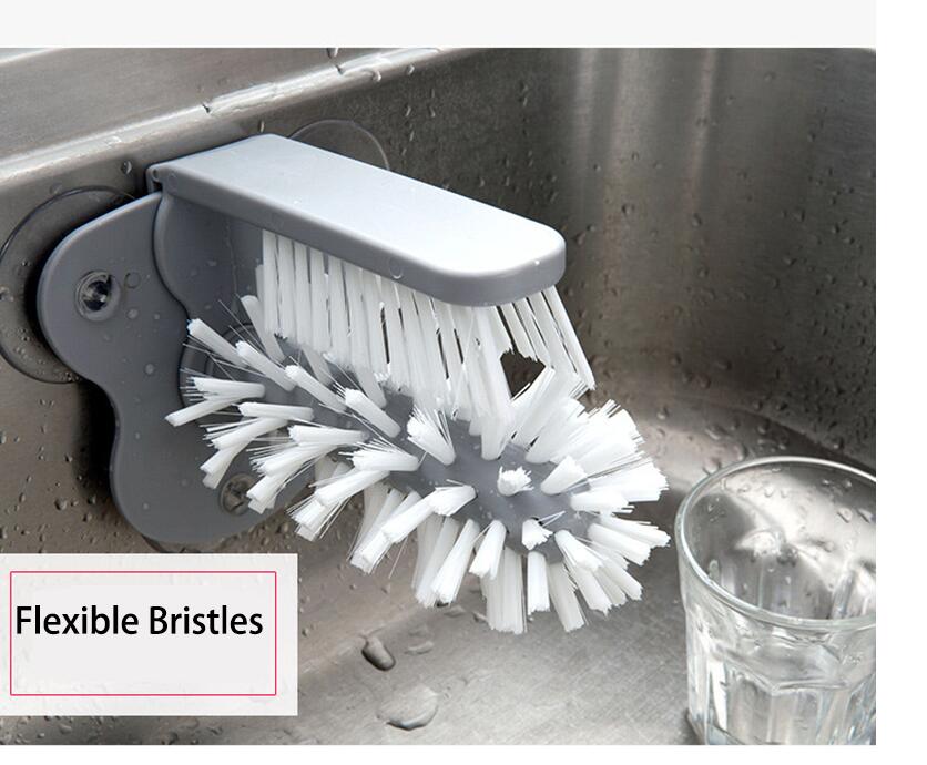 Suction cup brush in gray color variant