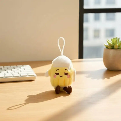 Beer Bottle Toy with Cute Cartoon Design and Plush Keychain Ideal for Collectors