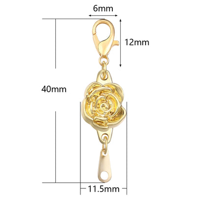 5pcs/lot Strong Magnetic Clasps Alloy Rose Extenders Closures Lobster Clasp Connectors for DIY Jewelry Making Bracelets Necklace