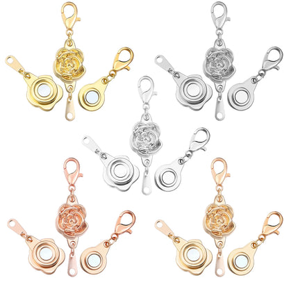 5pcs/lot Strong Magnetic Clasps Alloy Rose Extenders Closures Lobster Clasp Connectors for DIY Jewelry Making Bracelets Necklace