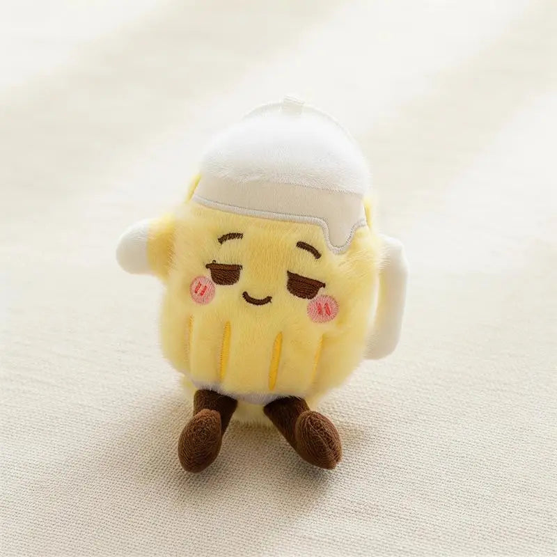 Beer Bottle Toy with Cute Cartoon Design and Plush Keychain Ideal for Collectors