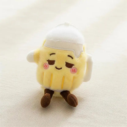 Beer Bottle Toy with Cute Cartoon Design and Plush Keychain Ideal for Collectors