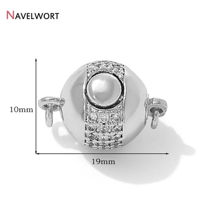18K Gold Plated Brass With Zircon Ball Connector Clasps Strong Magnetic Clasps For DIY Bracelet Necklace Making Accessories