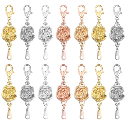 5pcs/lot Strong Magnetic Clasps Alloy Rose Extenders Closures Lobster Clasp Connectors for DIY Jewelry Making Bracelets Necklace