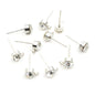 50pcs Stud Earrings Pins with Zircon 4/5/6mm Rhinestone Basic Earring Studs DIY Jewelry Making Accessories Findings