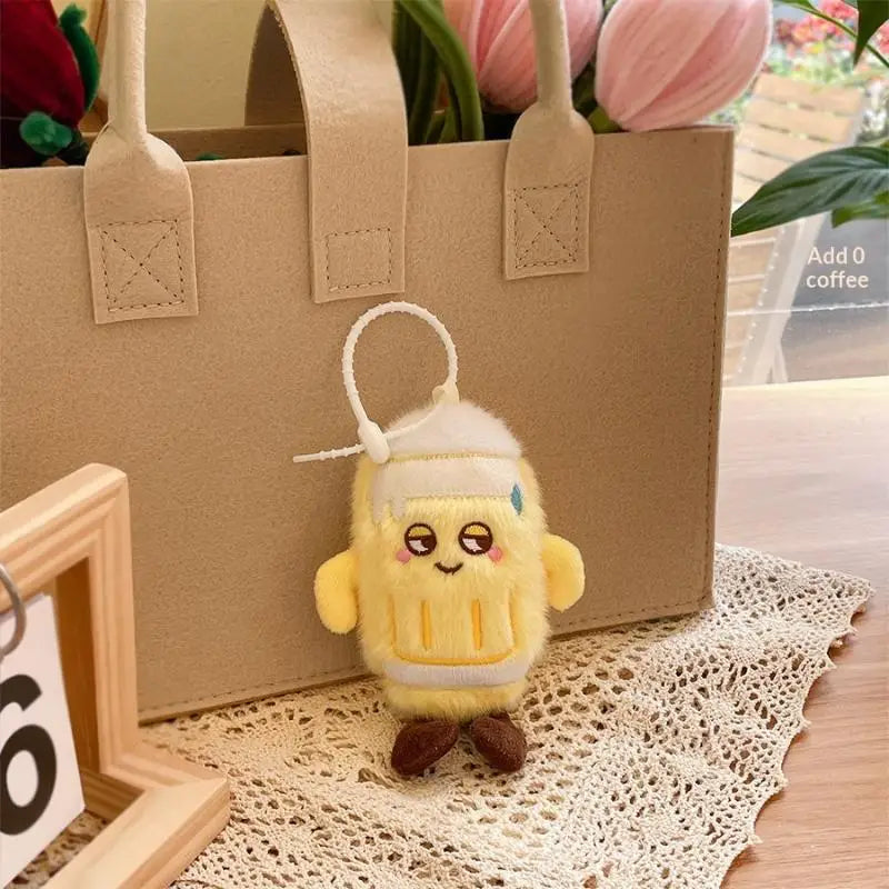 Beer Bottle Toy with Cute Cartoon Design and Plush Keychain Ideal for Collectors
