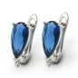 1 Pair Brass Green /Blue Crystal Earring Hooks  Anti-Allergy for DIY Craft Jewelry Findings Accessories 18K Gold Plating