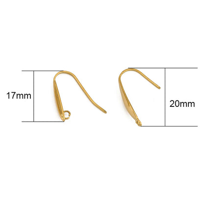10pcs Never Fade Stainless Steel Earring Hooks Wire Making PVD Hypoallergenic Earrings Clasps Supplies For Diy Jewelry Findings
