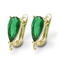 1 Pair Brass Green /Blue Crystal Earring Hooks  Anti-Allergy for DIY Craft Jewelry Findings Accessories 18K Gold Plating